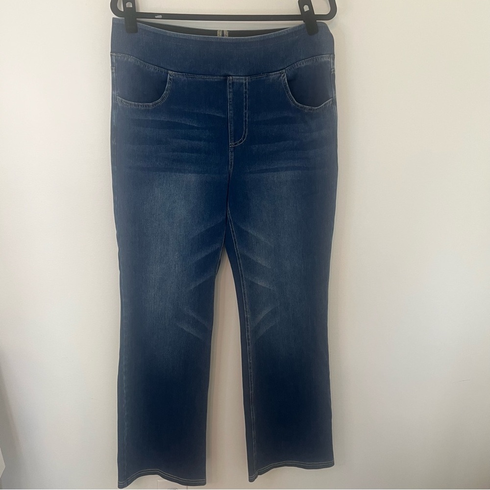 Halara Flex High Waisted Pockets Washed Casual Boot‎ Cut Jean Size XL - Picture 2 of 7
